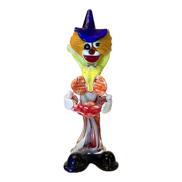 Murano Italy Art Glass LG 11" Accordion CLOWN FIGURINE Fratelli Pitau Sculpture! - Picture 6 of 8